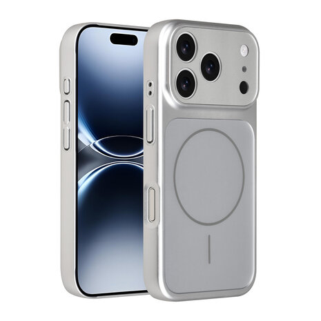 AG Matte Glass AG Matte Glass iPhone 17 Pro Backcover hoesje - Magsafe full protection cover - Zilver