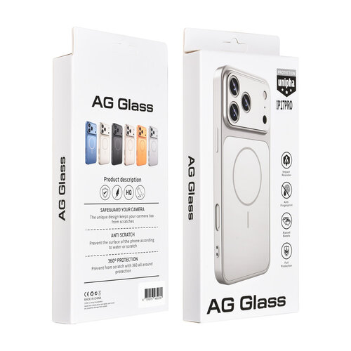 AG Matte Glass iPhone 17 Pro/iPhone 18 Pro Handyhülle MagSafe umschließender Schutz - Silber