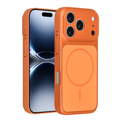 AG Matte Glass iPhone 17 Pro/iPhone 18 Pro Coque arrière MagSafe protection enveloppante - Orange