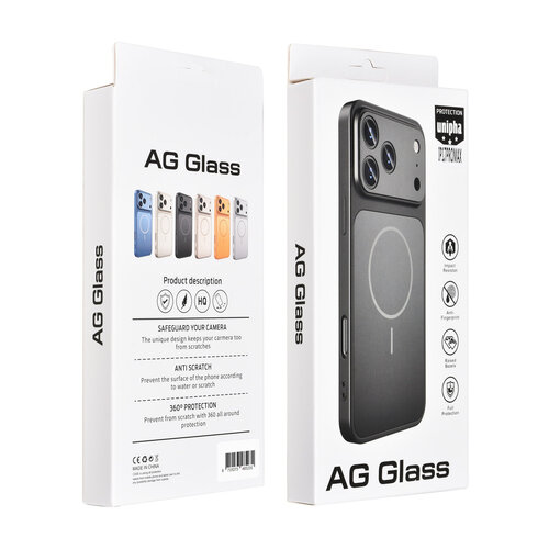 AG Matte Glass iPhone 17 Pro Max/iPhone 18 Pro Max Coque arrière MagSafe protection enveloppante - Noir