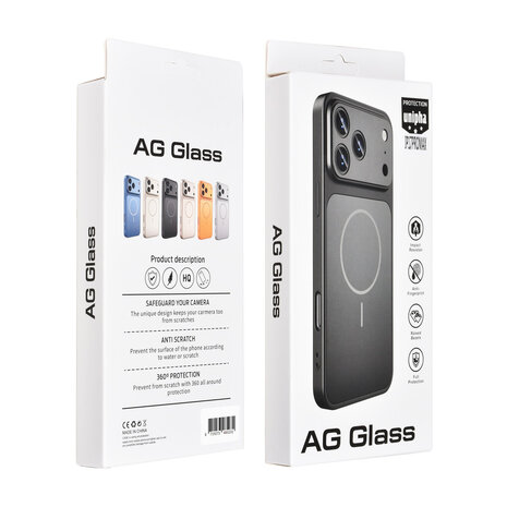 AG Matte Glass AG Matte Glass iPhone 17 Pro Max Back cover case - Magsafe full protection cover - Black AG Matte Glass AG Matte Glass iPhone 17 Pro Max Back cover case - Magsafe full protection cover - Black