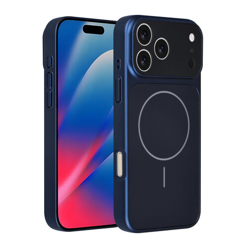 AG Matte Glass iPhone 17 Pro Max/iPhone 18 Pro Max Coque arrière MagSafe protection enveloppante - Bleu