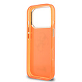 Guess Guess iPhone 17 Pro/iPhone 18 Pro Coque arrière 4G logo manuscrit métallique Bord argenté - Orange