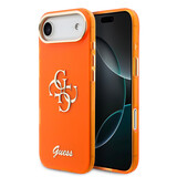 Guess Guess iPhone 17 Air Backcover hoesje - 4G Script Metal Logo - Silver Edge - Oranje