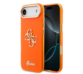 Guess Guess iPhone 17 Air Back-Cover hul - 4G Script Metal Logo - Silver Edge - Orange