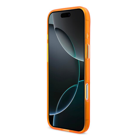 Guess Guess iPhone 17 Air Back-Cover hul - 4G Script Metal Logo - Silver Edge - Orange Guess Guess iPhone 17 Air Back-Cover hul - 4G Script Metal Logo - Silver Edge - Orange