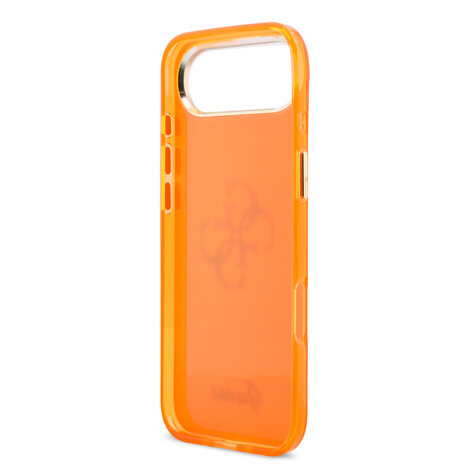 Guess Guess iPhone 17 Air Backcover hoesje - 4G Script Metal Logo - Silver Edge - Oranje