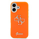 Guess Guess iPhone 17 Back cover coque - 4G Script Metal Logo - Silver Edge - Orange