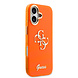 Guess Guess iPhone 17 Back cover coque - 4G Script Metal Logo - Silver Edge - Orange
