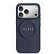 Guess Guess iPhone 17 Pro Back cover coque - Magsafe - PU Leather Peony Hot Stamp Design - Navy