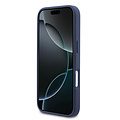 Guess Guess iPhone 17 Pro/iPhone 18 Pro Handyhülle MagSafe PU-Kunstleder mit geprägtem Pfingstrosenmotiv - Marineblau