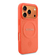 Guess Guess iPhone 17 Pro Max Back cover case - Magsafe - PU Leather Peony Hot Stamp Design - Orange