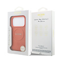 Guess Guess iPhone 17 Pro/iPhone 18 Pro Handyhülle MagSafe PU-Kunstleder mit geprägtem Pfingstrosenmotiv - Orange