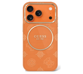 Guess Guess iPhone 17 Pro Max Back cover case - Magsafe - IML Peony Hot Stamp Design - Orange