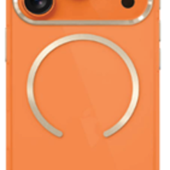 Guess iPhone 17 Pro Max Backcover hoesje - Magsafe - Metal Logo - Gold Edge - Oranje