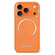 Guess Guess iPhone 17 Pro Max Backcover hoesje - Magsafe - Metal Logo - Gold Edge - Oranje Guess Guess iPhone 17 Pro Max Backcover hoesje - Magsafe - Metal Logo - Gold Edge - Oranje