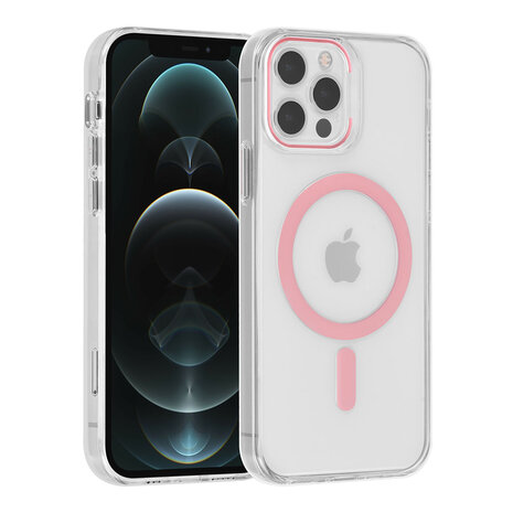 UNIQ Accessory UNIQ Accessory iPhone 12/12 Pro Hardcase Backcover magsafe compatible - transparant - Roze UNIQ Accessory UNIQ Accessory iPhone 12/12 Pro Hardcase Backcover magsafe compatible - transparant - Roze