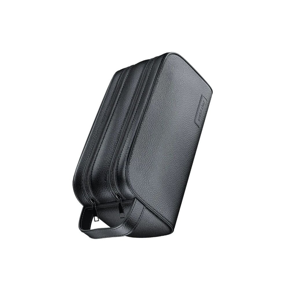 Green Lion Green Lion Coral Clutch Bag - 2 Zip - PU Leather - Black