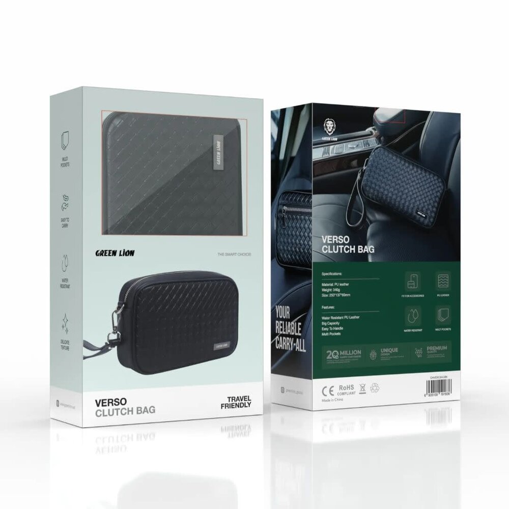 Green Lion Green Lion Verso Clutch Bag - PU Leather - Black