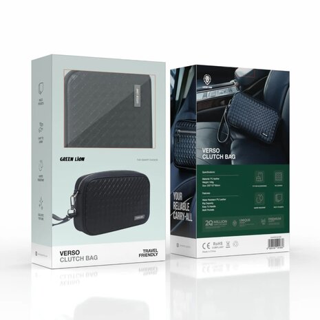Green Lion Green Lion Verso Clutch Bag - PU Leather - Black
