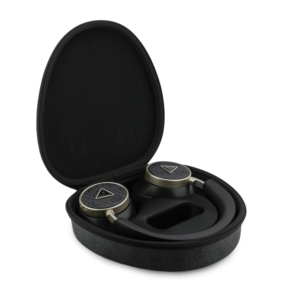 Guess Guess Bluetooth Headphones - ENC - PU Leather With Case - 4G Triangle Logo - Zwart, foto 4 van 6