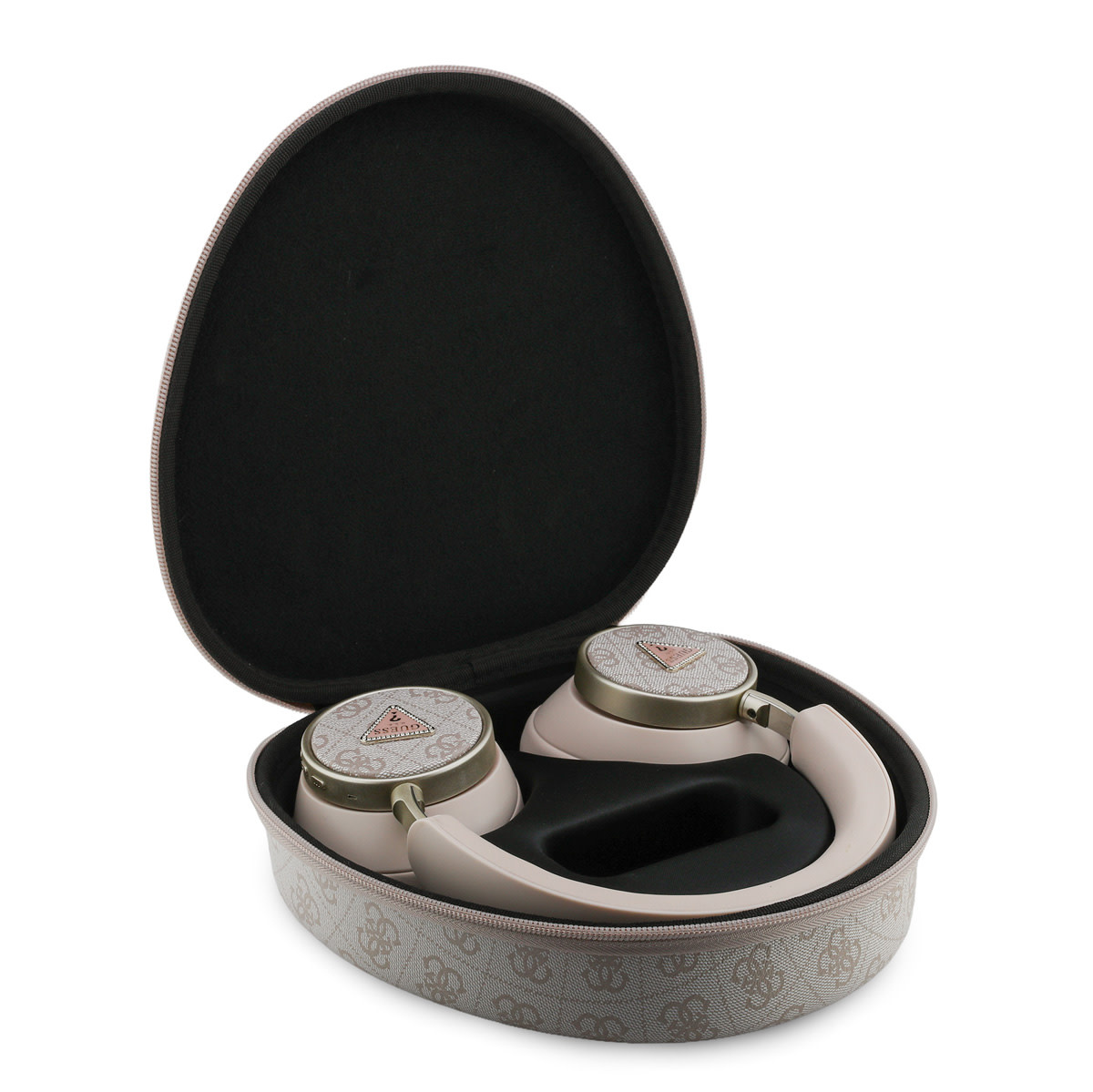 Guess Guess Bluetooth Headphones - ENC - PU Leather With Case - 4G Triangle Logo - Roze, foto 5 van 6