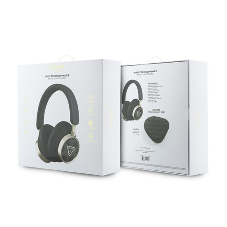 Guess Guess Bluetooth Headphones - ENC - PU Leather With Case - 4G Triangle Logo - Noir