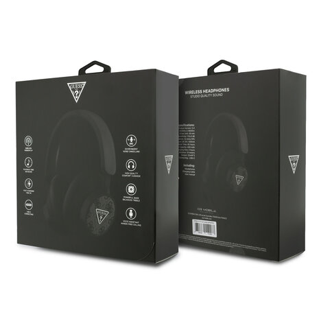 Guess Guess Bluetooth Headphones - ENC - PU Leather - 4G Triangle Logo - Noir