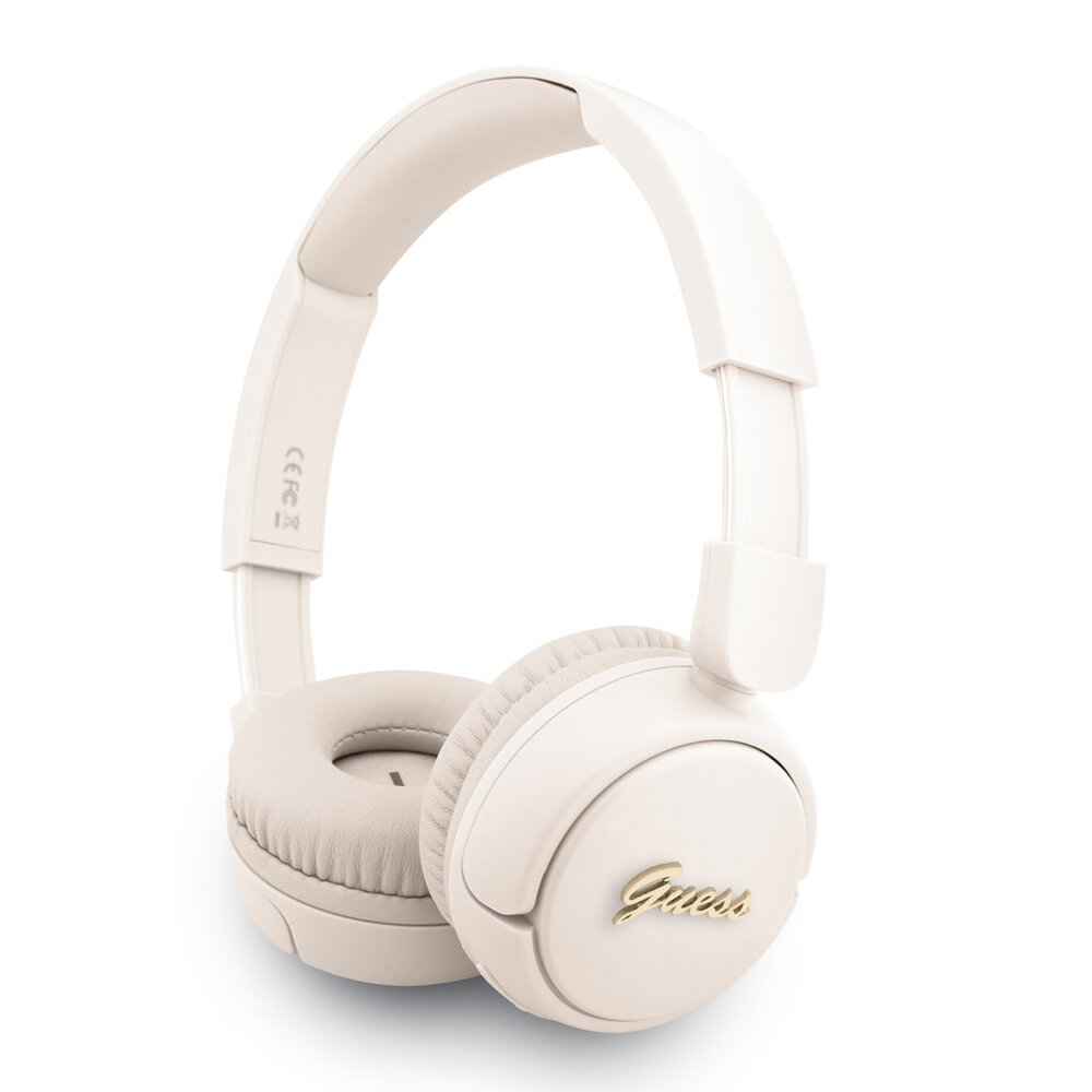 Guess Guess Bluetooth Headphones - Metal Logo Script - Beige