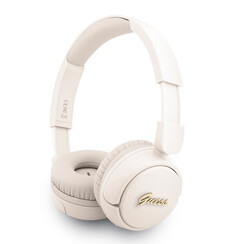 Guess Bluetooth Headphones - Metal Logo Script - Beige