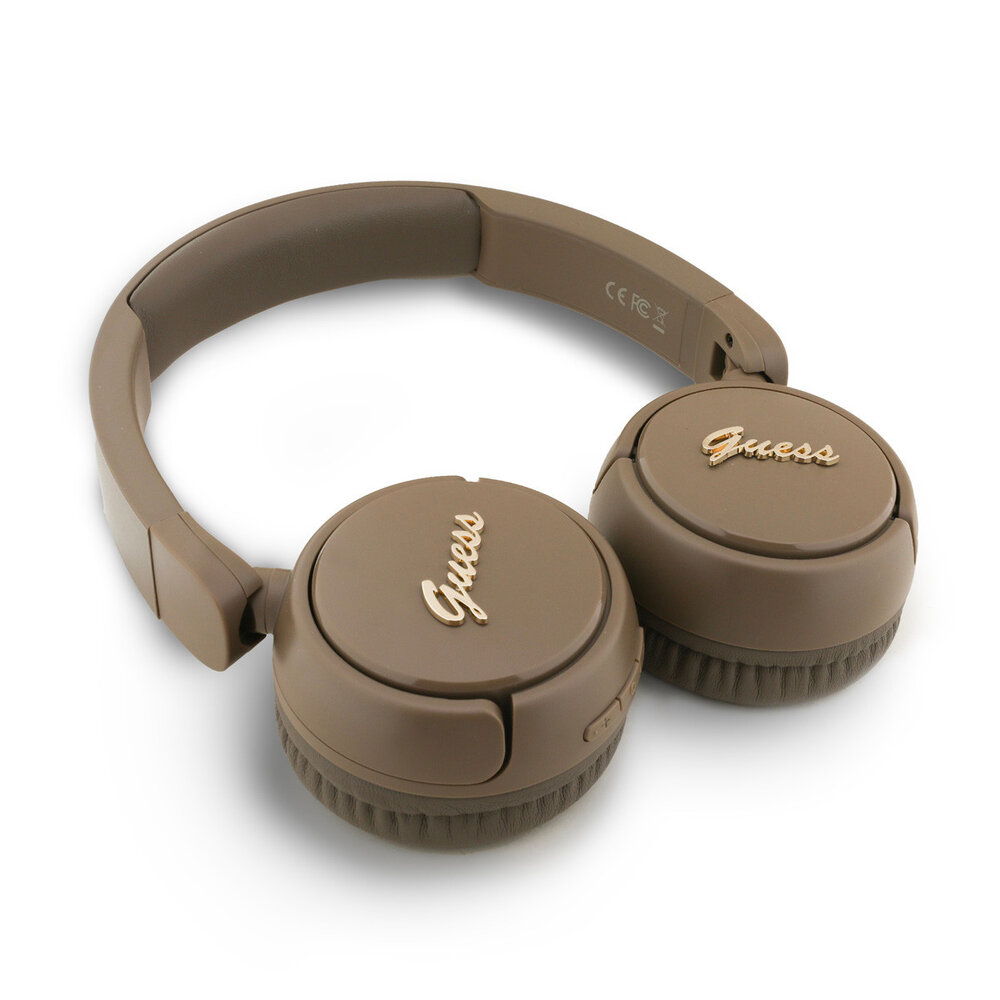 Guess Guess Bluetooth Headphones - Metal Logo Script - Marron