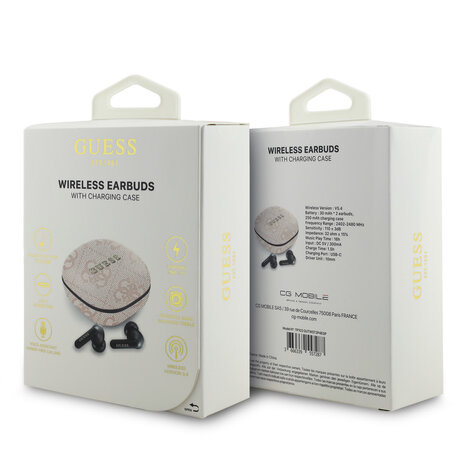 Guess Guess Bluetooth Earbuds - TWS - ENC 4G - Classic Metal Logo - Rose