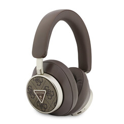 Guess Bluetooth Headphones - ENC - PU Leather With Case - 4G Triangle Logo - Bruin