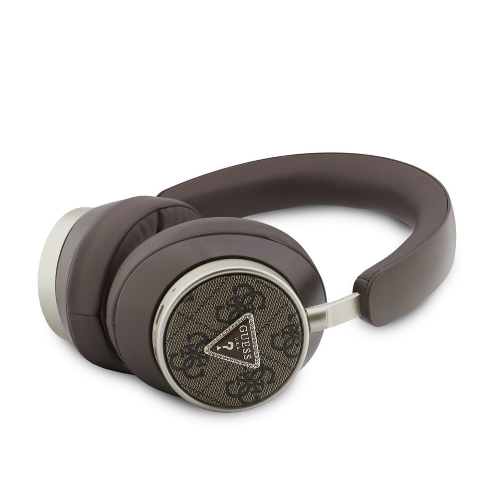 Guess Guess Bluetooth Headphones - ENC - PU Leather With Case - 4G Triangle Logo - Marron