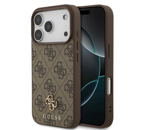 Guess Guess iPhone 17 Pro Back cover case - MagSafe - Small 4G & Classic Metal Logo - Brown