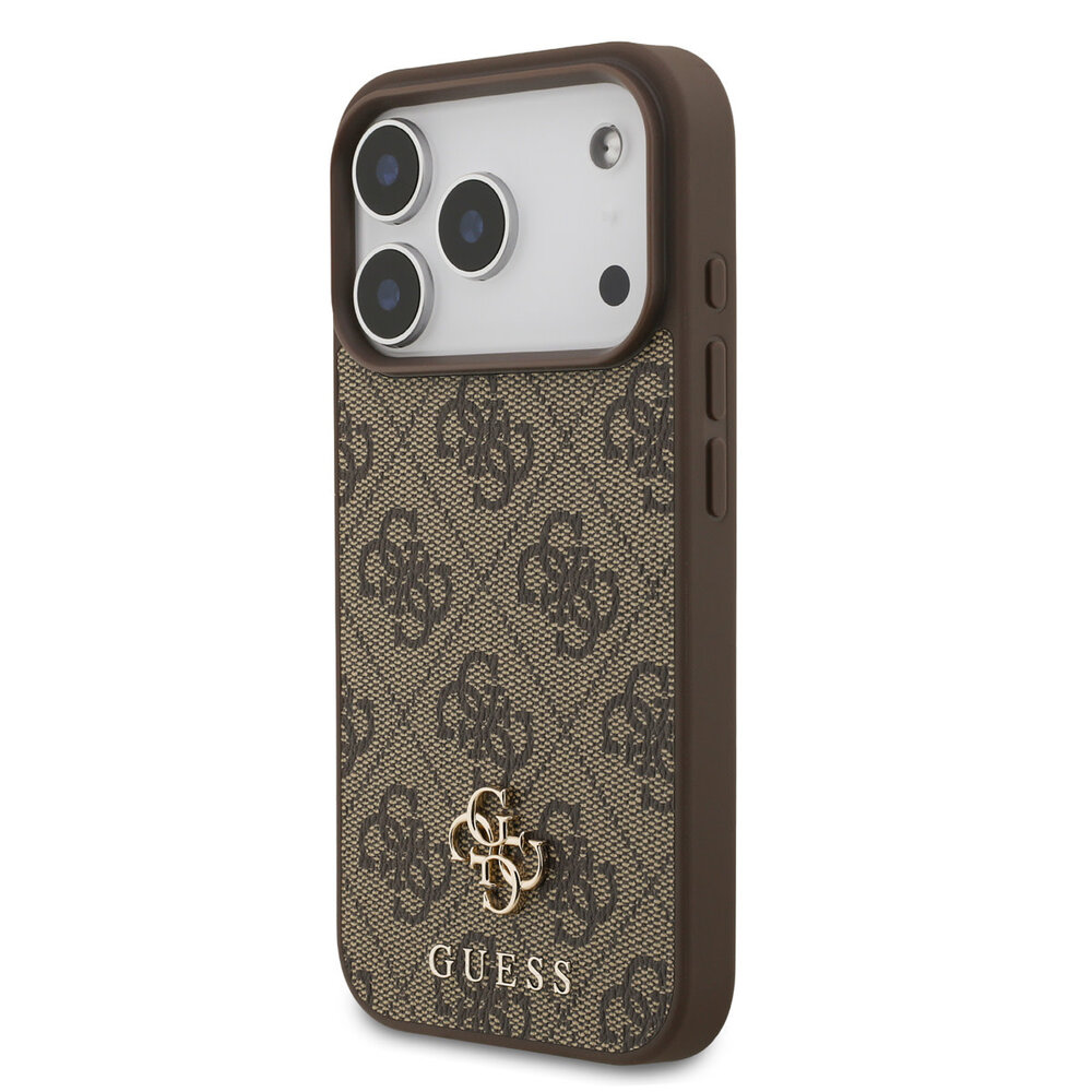 Guess Guess iPhone 17 Pro Back cover coque - Marron - MagSafe - Small 4G & Classic Metal Logo