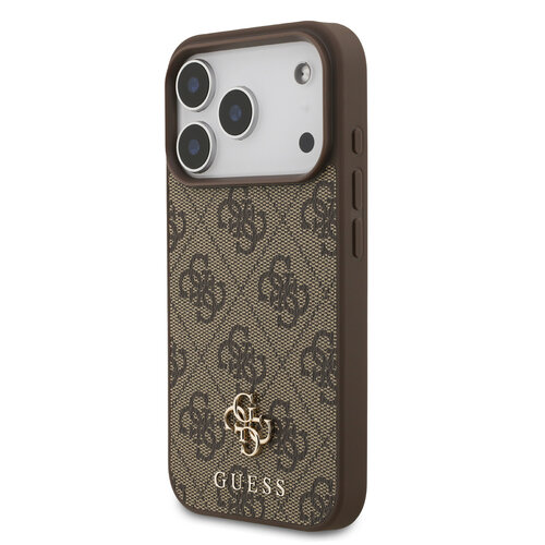 Guess Guess iPhone 17 Pro/iPhone 18 Pro Handyhülle MagSafe Kleines 4G-Motiv und klassisches Metalllogo - Braun