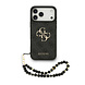 Guess Guess iPhone 17 Pro Max Backcover hoesje - 4G With Pearl Strap - Big Metal Logo - Zwart Guess Guess iPhone 17 Pro Max Backcover hoesje - 4G With Pearl Strap - Big Metal Logo - Zwart