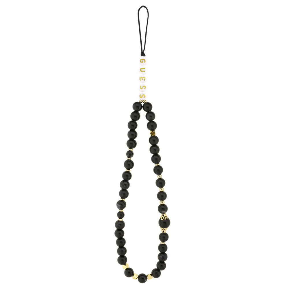 Guess Guess iPhone 17 Pro Max Back cover case - 4G With Pearl Strap - Big Metal Logo - Black