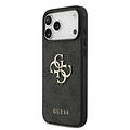 Guess Guess iPhone 17 Pro Max/iPhone 18 Pro Max Coque arrière 4G dragonne perlée Grand logo métallique - Noir