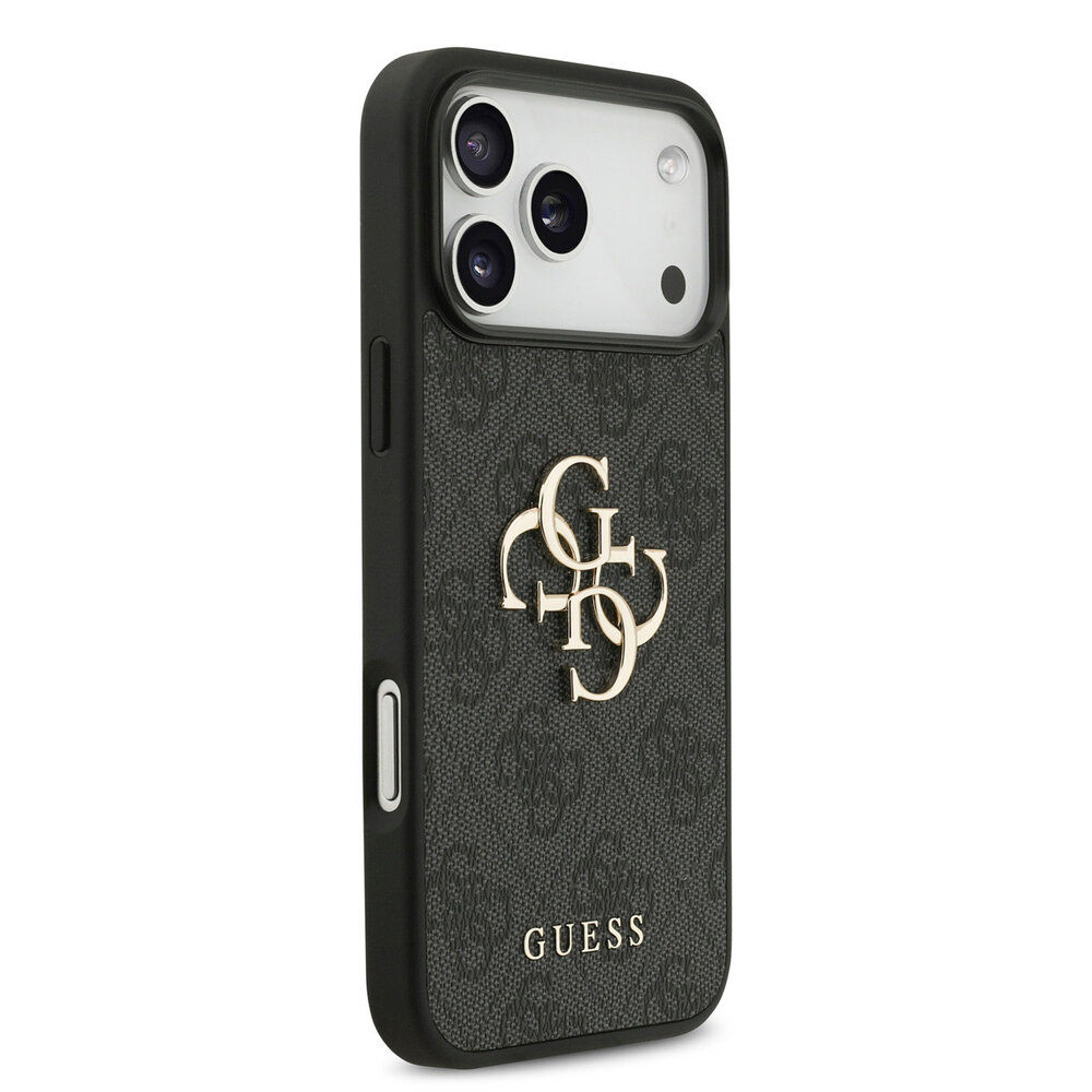 Guess Guess iPhone 17 Pro Max Back-Cover hul - 4G With Pearl Strap - Big Metal Logo - Schwarz