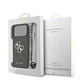 Guess Guess iPhone 17 Pro Max/iPhone 18 Pro Max Back Cover with 4G Pattern, Large Metal Logo and Pearl Strap - Black