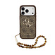 Guess Guess iPhone 17 Pro Back cover case - 4G With Pearl Strap - Big Metal Logo - Brown