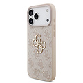 Guess Guess iPhone 17 Pro Max/iPhone 18 Pro Max Back Cover with 4G Pattern, Large Metal Logo and Pearl Strap - Pink