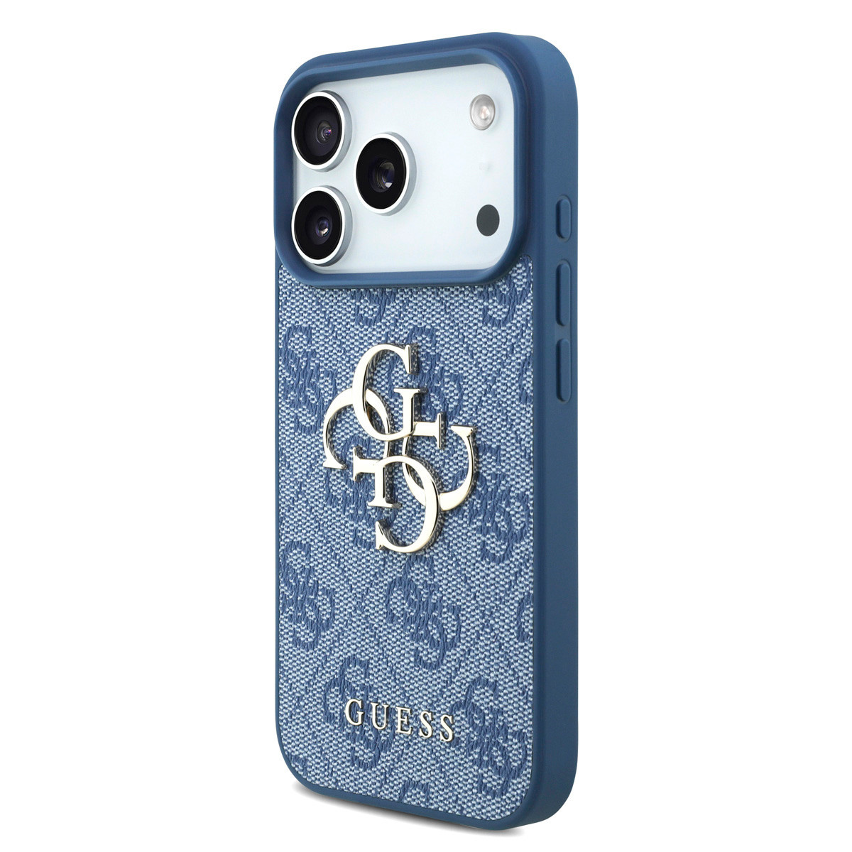 Guess Guess iPhone 17 Pro Backcover hoesje - 4G With Pearl Strap - Big Metal Logo - Blauw, foto 2 van 6