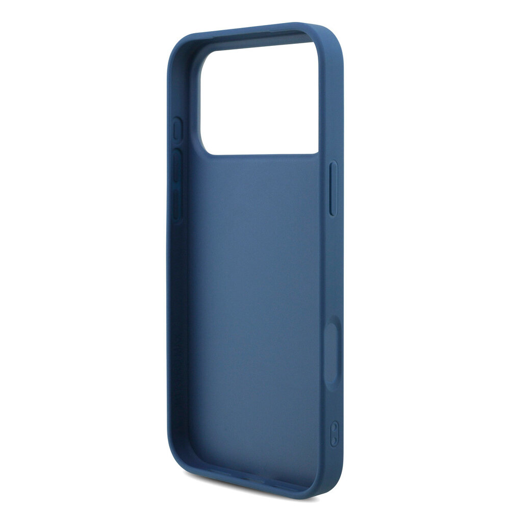 Guess Guess iPhone 17 Pro Max Backcover hoesje - 4G With Pearl Strap - Big Metal Logo - Blauw