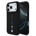 BMW BMW iPhone 17 Pro/iPhone 18 Pro Coque arrière MagSafe Silicone liquide Imprimé tricolore - Noir