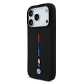 BMW BMW iPhone 17 Pro/iPhone 18 Pro Coque arrière MagSafe Silicone liquide Imprimé tricolore - Noir