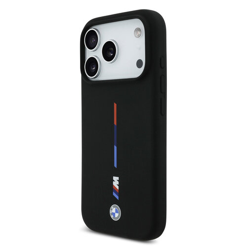 BMW BMW iPhone 17 Pro/iPhone 18 Pro Handyhülle MagSafe Flüssigsilikon Trikolore-Aufdruck - Schwarz