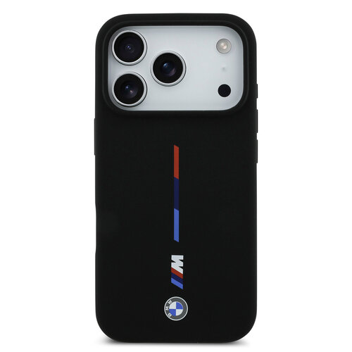 BMW BMW iPhone 17 Pro/iPhone 18 Pro Handyhülle MagSafe Flüssigsilikon Trikolore-Aufdruck - Schwarz